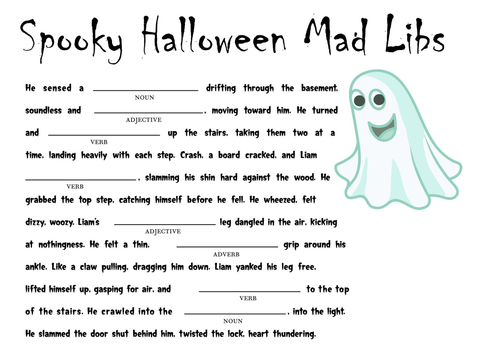 15 Best Adult Halloween Mad Libs Printable Printablee Printable