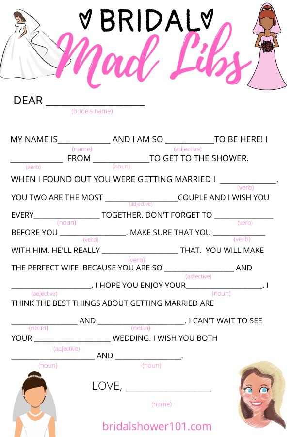 Bachelorette Party Mad Libs Free Printables Printable Templates Printable Madlibs