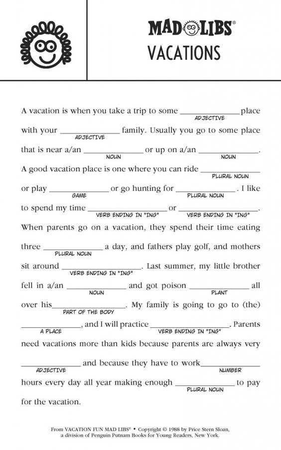 6 Ways To Combat The Road Trip Electronics Coma Printable Mad Libs 