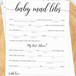 Baby Mad Libs Baby Shower Game Greenery Printable By LittleSizzle