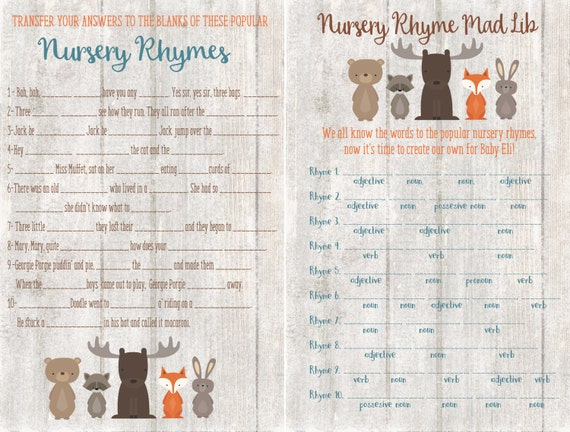 Bnute Productions Free Printable Nursery Rhyme Word Game Nursery 