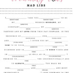 Bridal Shower Game Wedding Vow Mad Libs Fun Bridal Shower Games