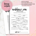 Bridal Shower Games Wedding Vow Mad Libs Hen Party Etsy UK