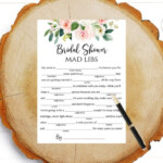 Bridal Shower Mad Libs Pink Floral Wedding Mad Libs Instant Download