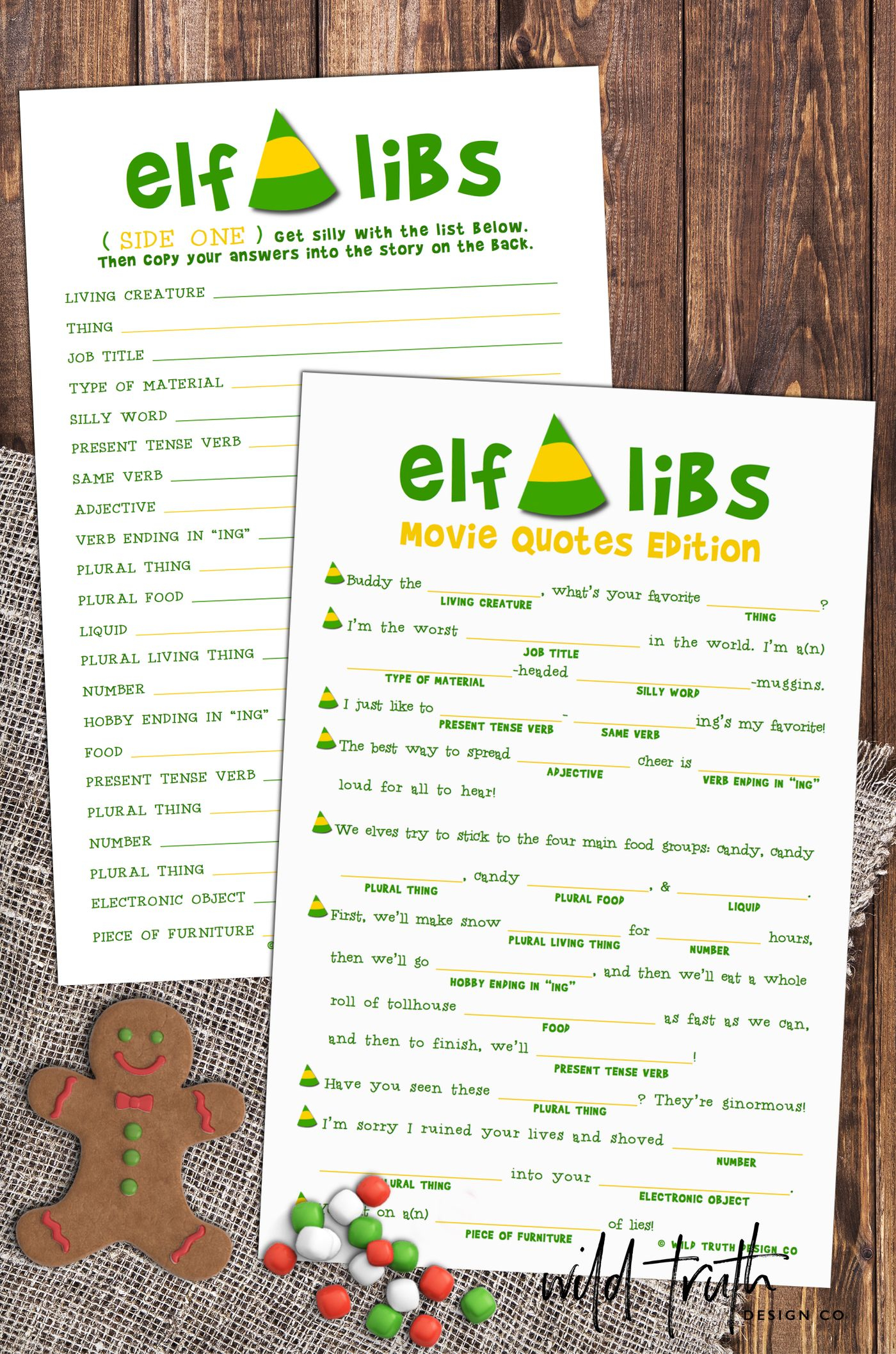 Buddy The Elf Mad Libs Christmas Movie Party Game Printable C100