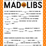 Celebrating Thanksgiving Mad Lib Woo Jr Kids Activities Free