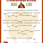 Download Your Free Printable Thanksgiving Mad Libs Kids And Adults Of