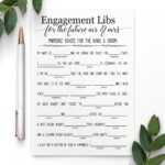 Engagement Libs Mad Libs Wedding Mad Libs Bridal Shower Etsy