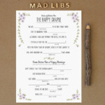 Free Printable Wedding Mad Libs Popsugar Smart Living 2022