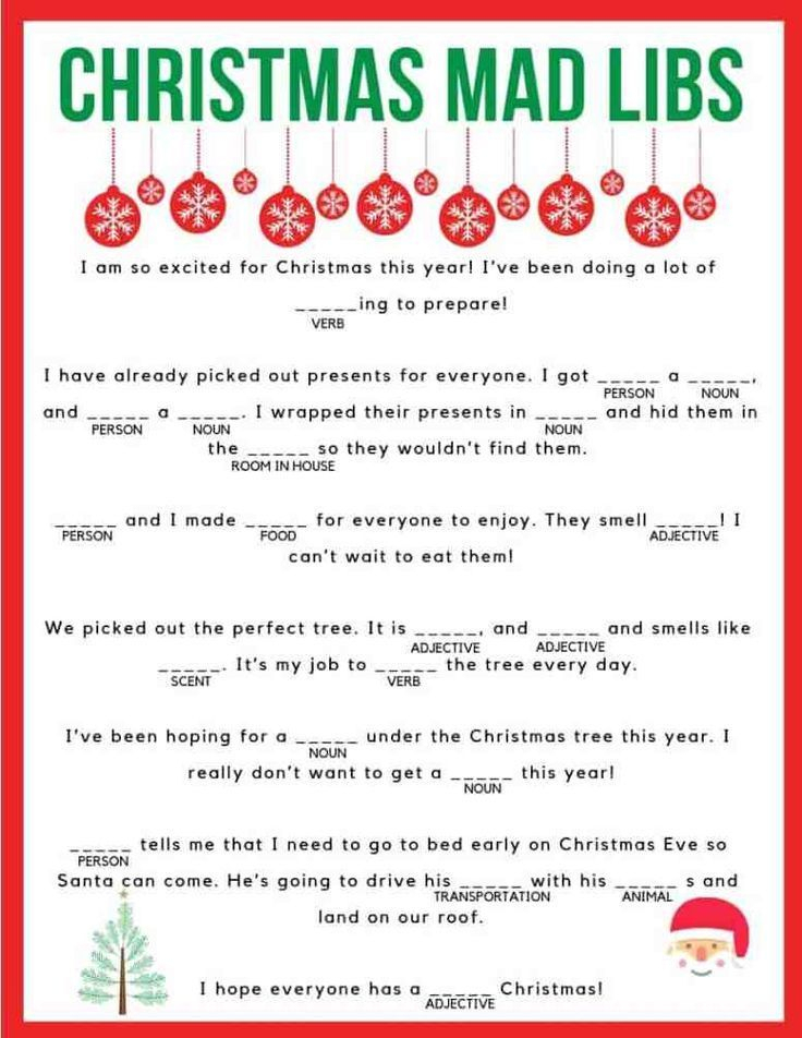 French Christmas Mad Libs 2022 Printablemadlibs