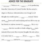 GRAD LIBS Graduation Mad Libs Etsy Graduation Plans Senior