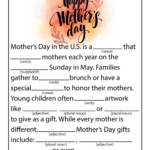 Happy Mother s Day Mad Lib Happy Mothers Day Mad Libs Mothers Day