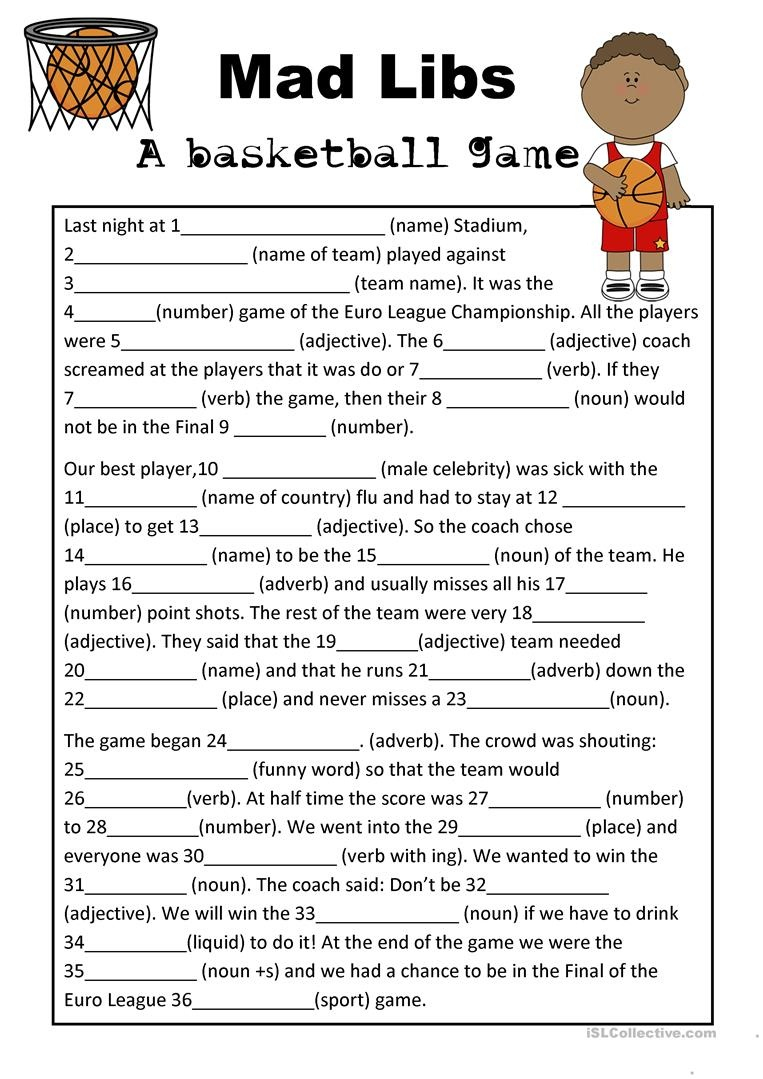 If You Give A Mad Lib Writing Activities For Kids Mad Libs Free 