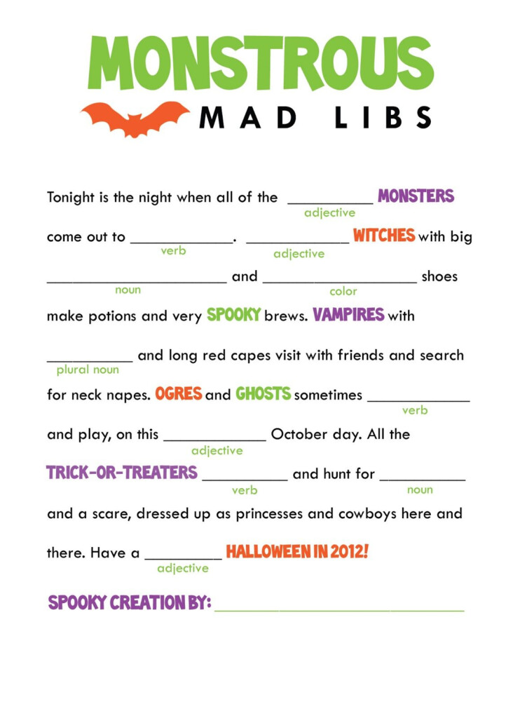 Kids Mad Libs Printable Free Google Search Halloween Party Games 
