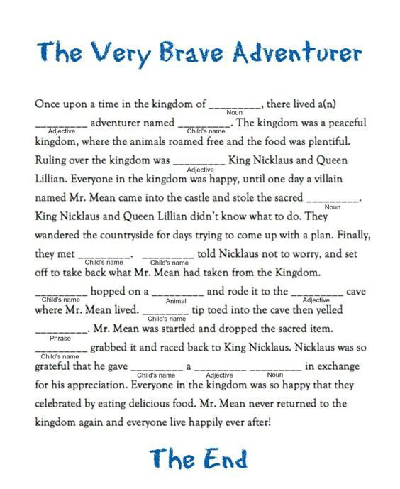 Mad Lib For Kids Create Your Own Fairy Tale FabKids Blog Mom s BFF