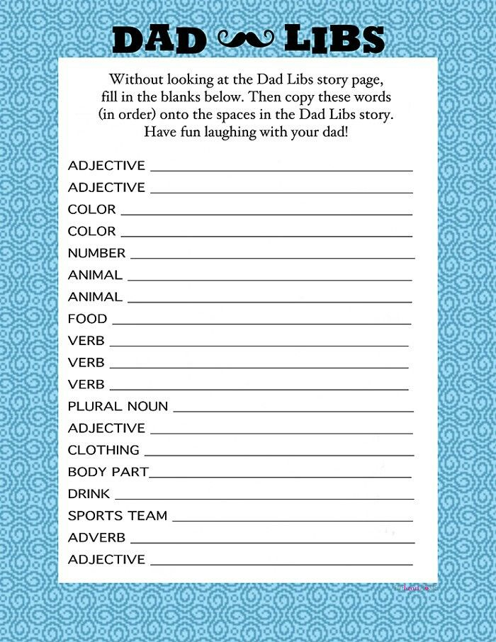 Pin By Jessica Perkins On Mad Libs Father s Day Printable Father s