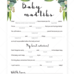 Printable Baby Mad Libs Baby Shower Advice Cards Instant Download
