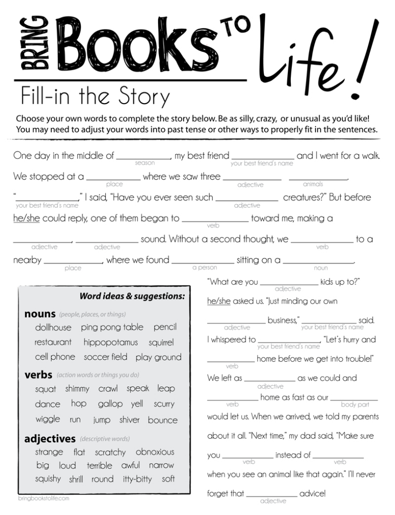 Printable Free Mad Libs Sheets Free Printable