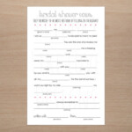 Printable Funny Wedding Vows Mad Libs Bridal Shower