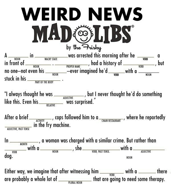 Printable Mad Libs For Teens Printable Word Searches