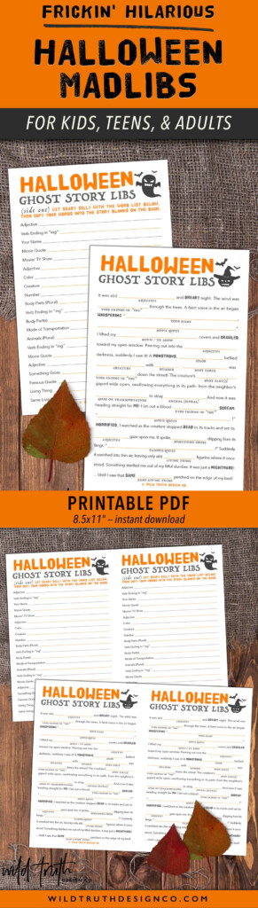 Printable Mad Libs Halloween Story For Kids Tweens Teens Ghost 