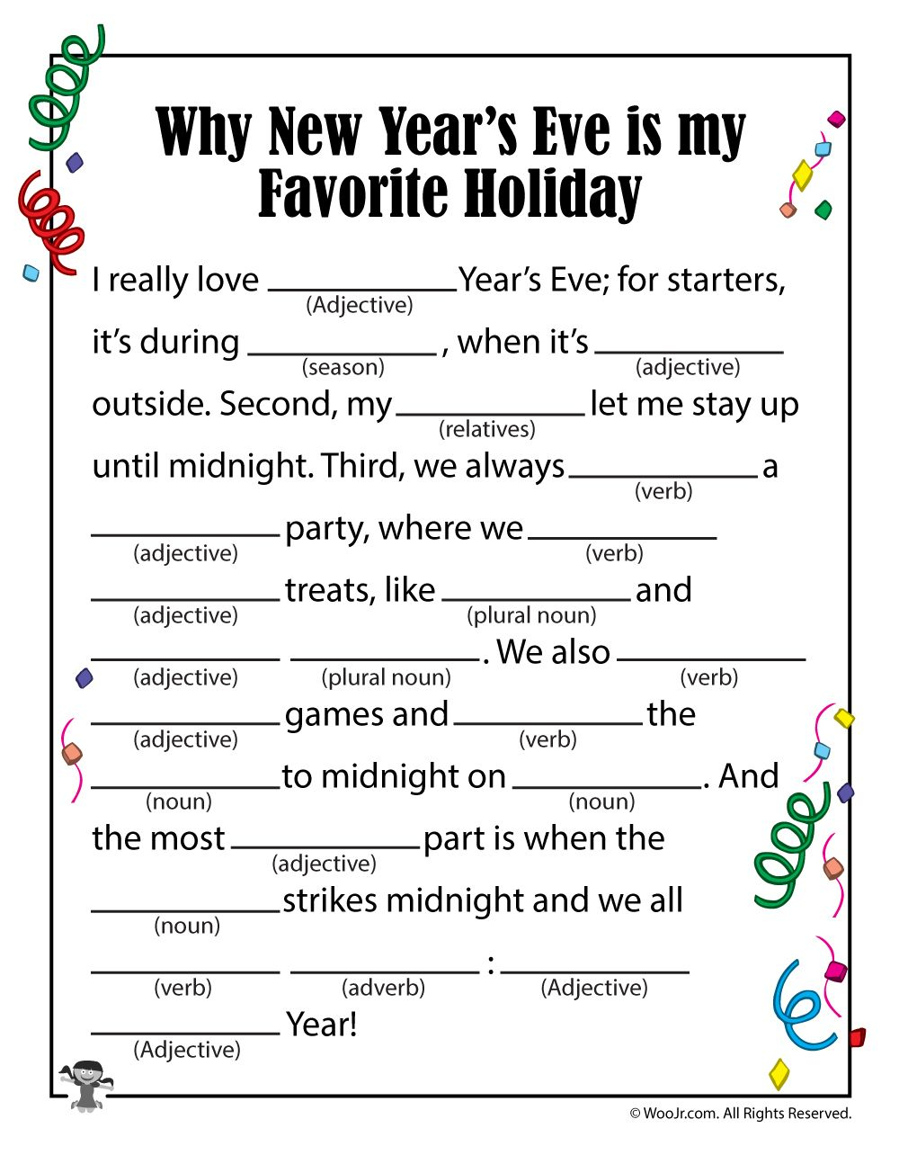 Printable New Year s Eve Mad Libs Printable Word Searches