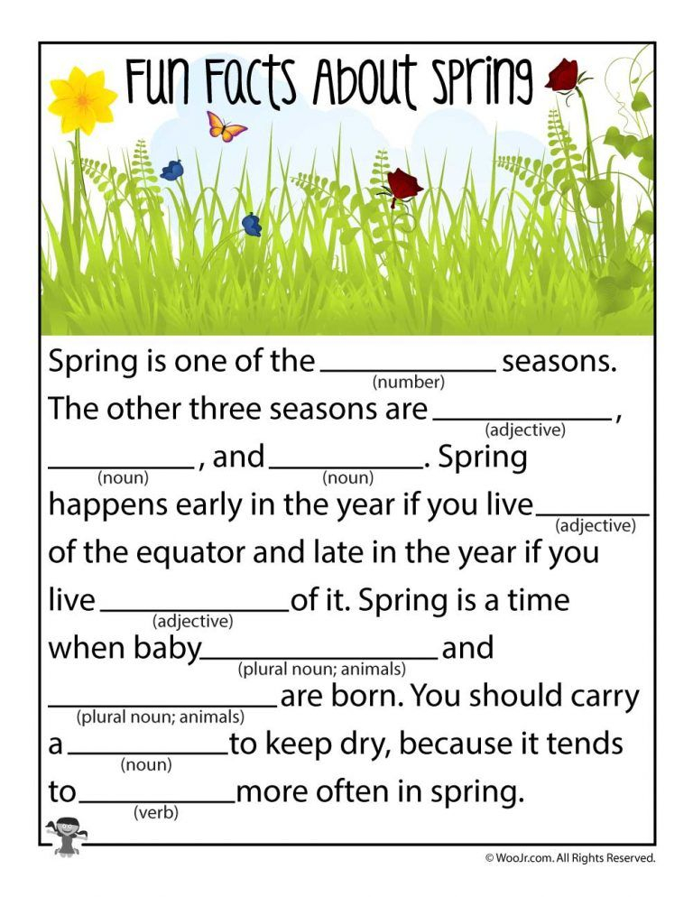 Spring Mad Libs For Kids Printable