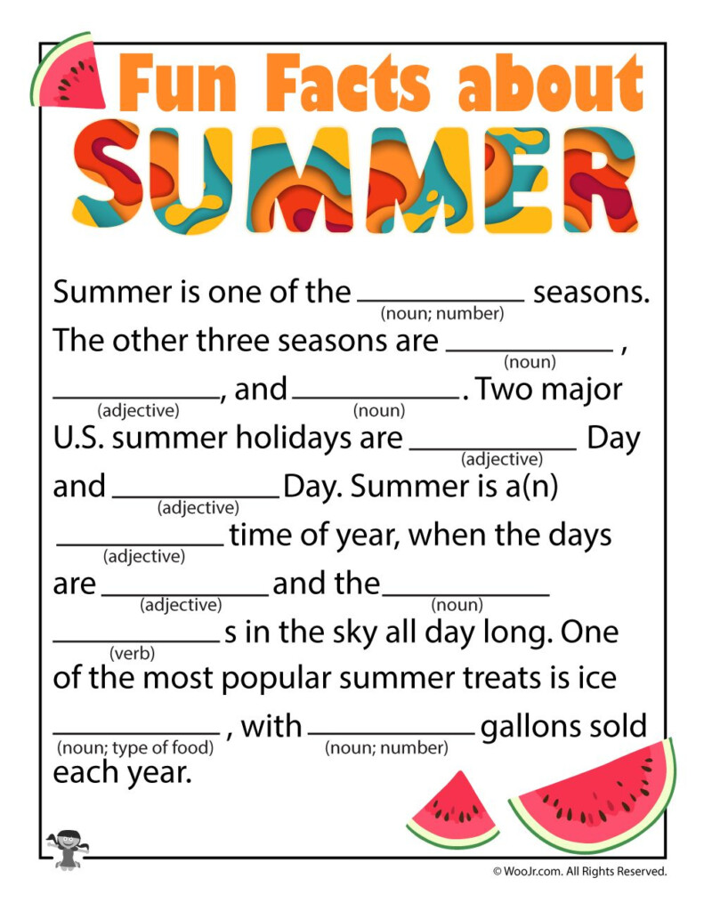 Summer Mad Libs Woo Jr Kids Activities Activities For Kids Mad 