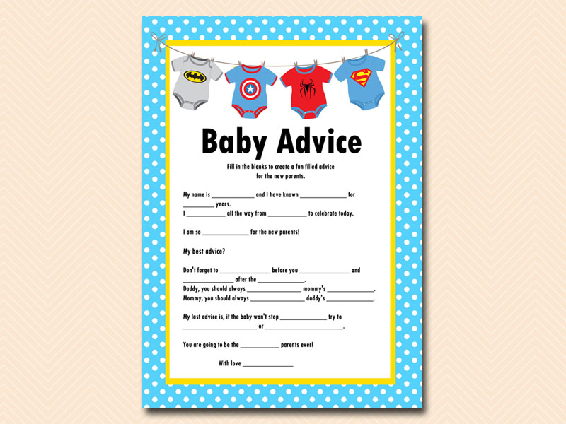 Superhero Baby Shower Game Pack Magical Printable