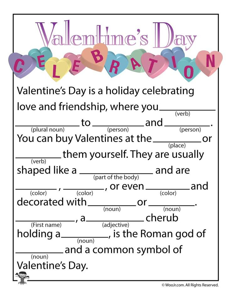 Valentine s Day Mad Libs My Sister s Suitcase Packed With 