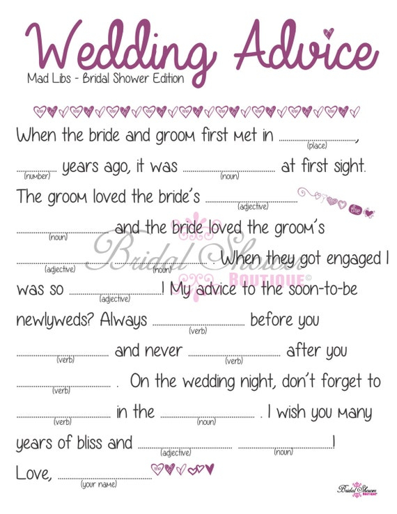 Wedding Mad Libs Free Printable 11 Explore Top Designs Created By The 