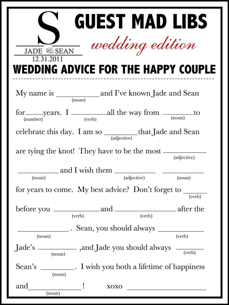 Wedding Rsvp Mad Libs Template DocTemplates