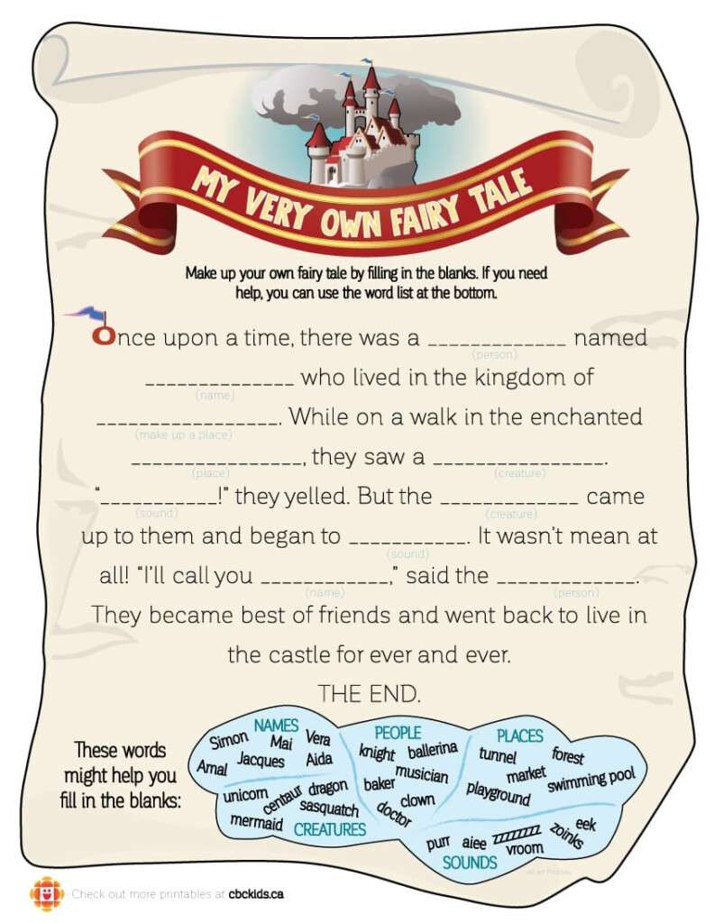 Write Your Own Fairy Tale With Our Fun Mad Lib Explore Awesome 