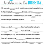 Birthday Mad Libs In 2020 Mad Libs 40th Birthday Parties Moms 50th