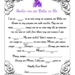 Bridal Shower Custom Disney Mad Libs Printable Mad Libs