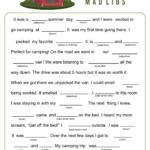 Camping Mad Libs Free Printable