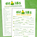 Elf Libs Movie Quotes Printable Christmas Party Game Madlib