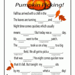 Fall Mad Libs Thanksgiving Mad Lib Pumpkin Classroom Halloween School