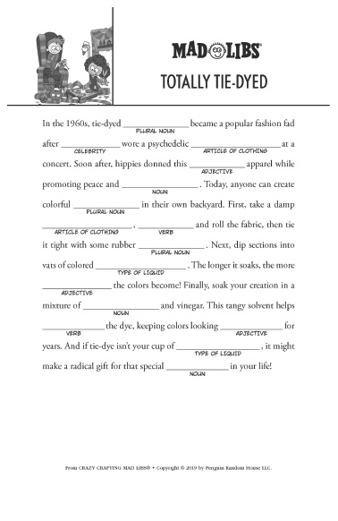 Free Printable Mad Libs Worksheets For Adults Printable Blog