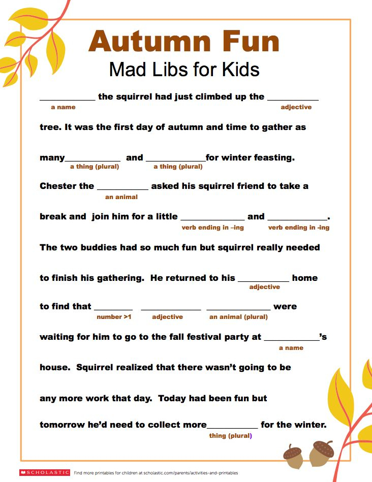 Free Printable Thanksgiving Mad Libs Customize And Print