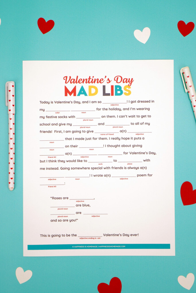 Free Printable Valentine s Day Mad Libs Printable Word Searches