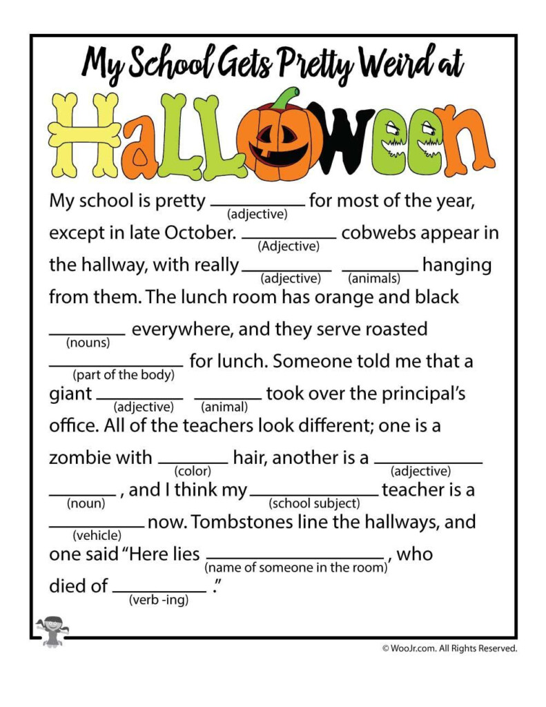 Halloween Mad Libs Woo Jr Kids Activities In 2020 Halloween 