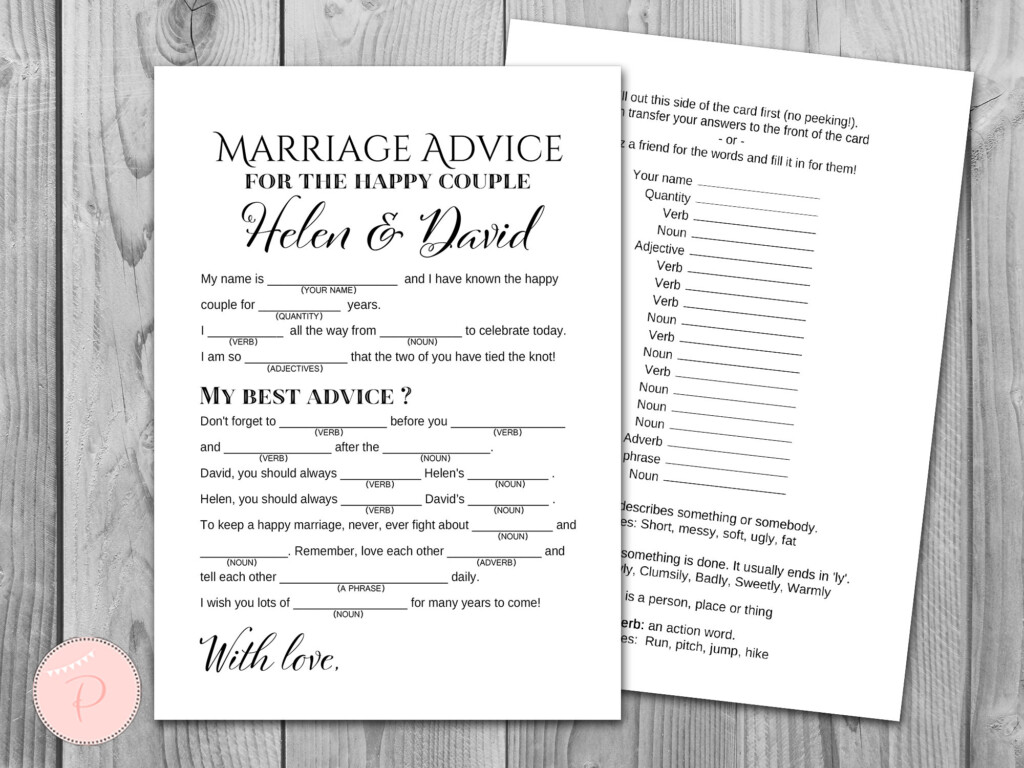 Marriage Advice Mad Libs Ubicaciondepersonas cdmx gob mx