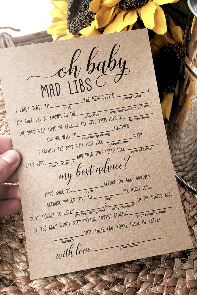 Oh Baby Mad Libs Baby Shower Game Oh Baby Mad Libs Baby Shower 