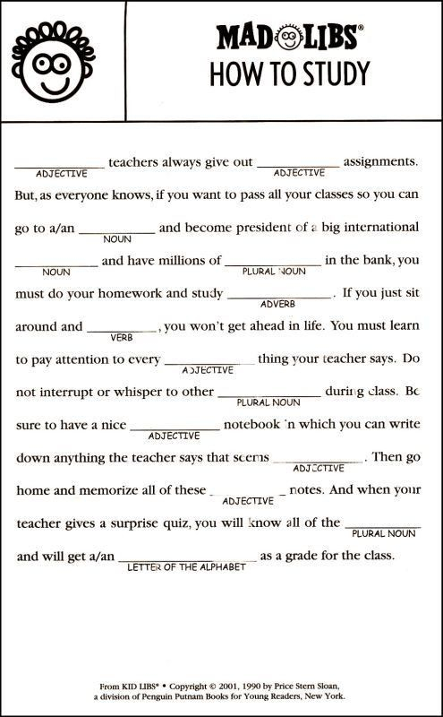 Pin By Christina Massey Bacon On School Mad Libs Funny Mad Libs