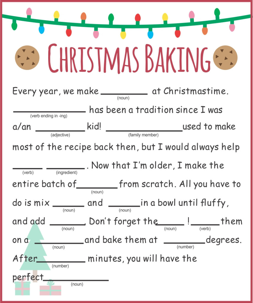 Printable Mad Libs Christmas Printable Blank World