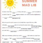 Printable Summer Mad Lib PDF Mad Libs Family Mad Libs Lib