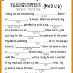 Thanksgiving Mad Libs Printable Thanksgiving Mad Lib Free