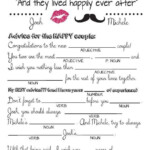 Wedding Mad Libs DIY Printable Style 2 Marriage Advice Wedding